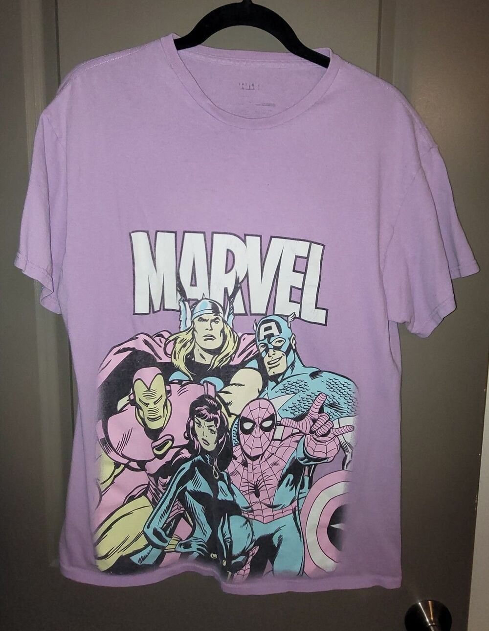 Marvel Avengers Graphic T-Shirt Lavender Purple Men's L